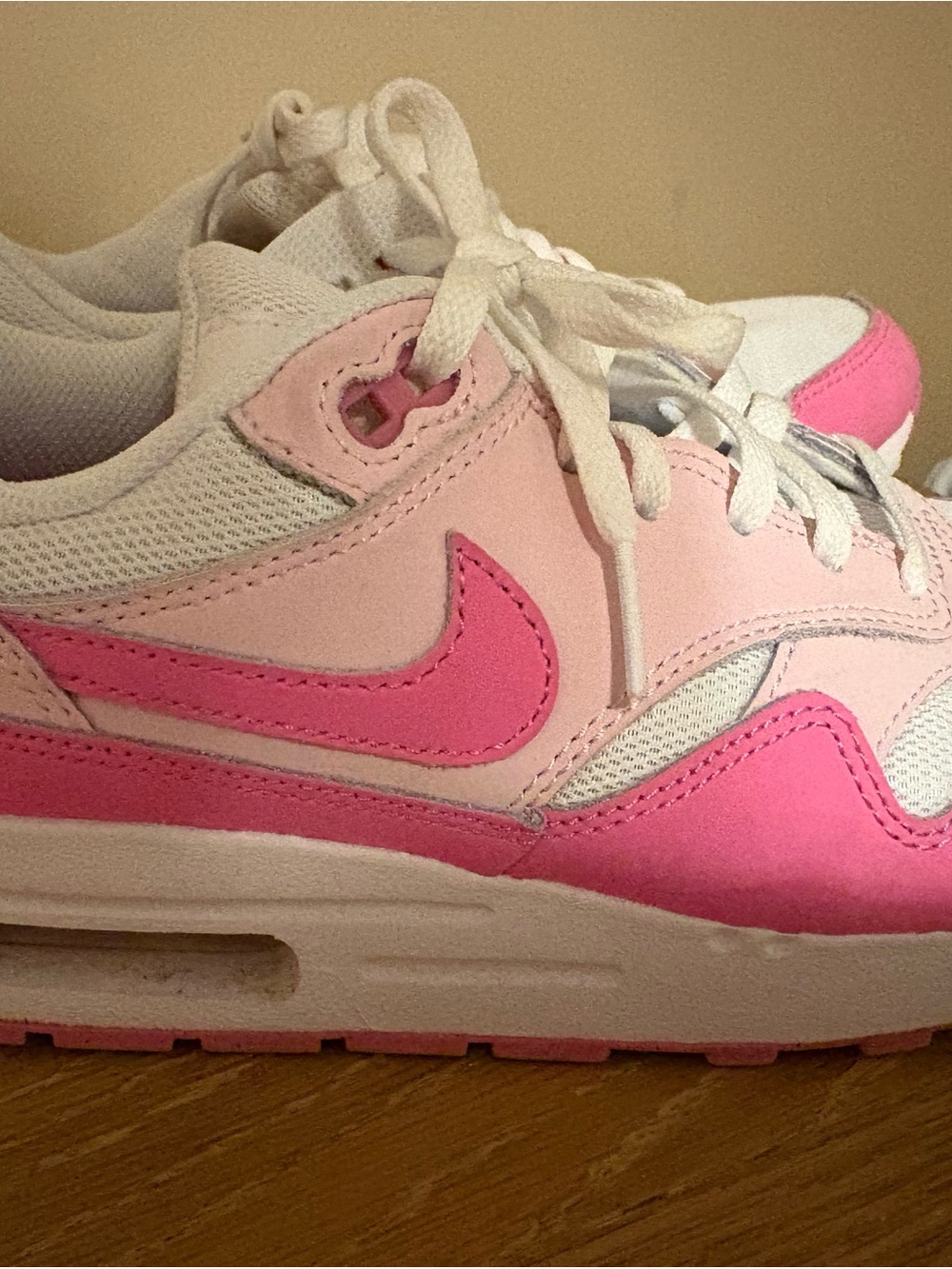 Nike White and Pink Low-Top Sneakers